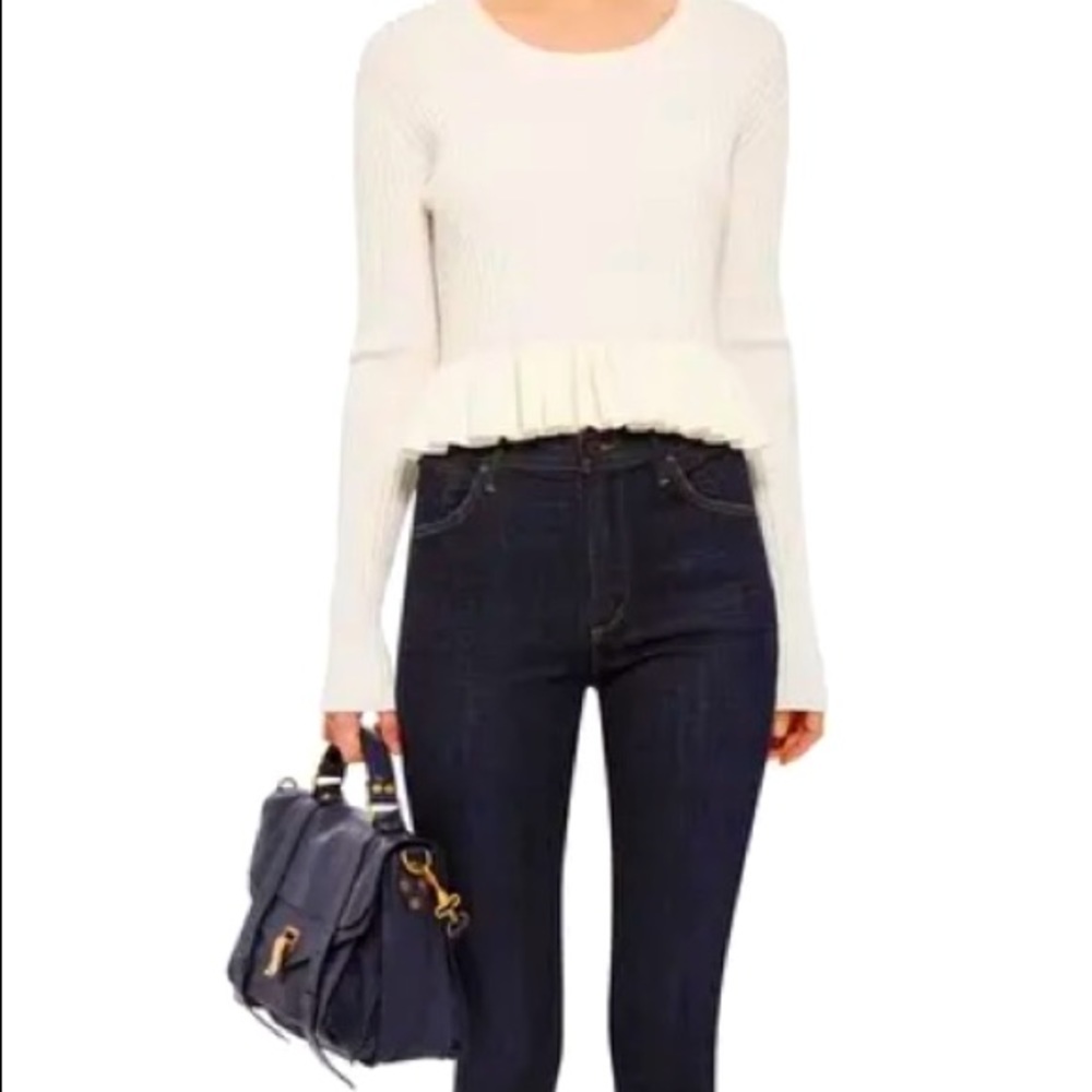 Derek Lam 10 Crosby Ribbed Peplum Top